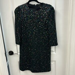 St. John sequin 3/4 sleeve knit dress